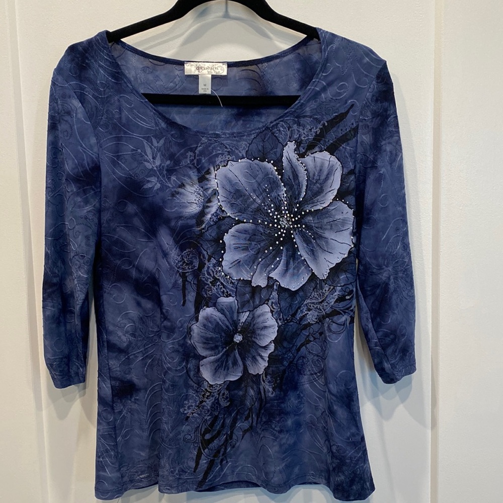 Flowered Bedazzled Shirt